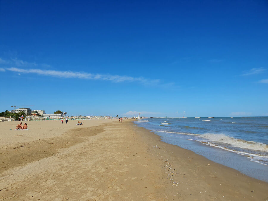 Cesenatico's sandy beach in September