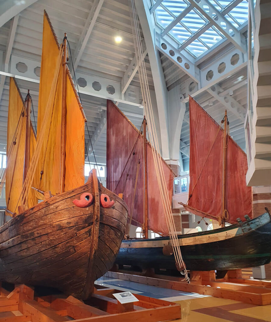 Two historic boats in the Museo della Marineria, Cesenatico